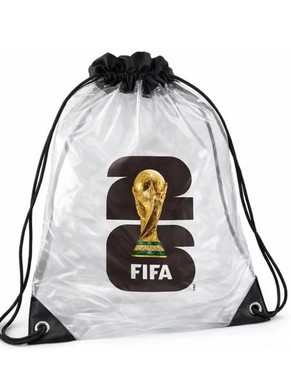 FIFA Clear Drawstring Backpack with Black Trim